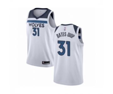 Men's Minnesota Timberwolves #31 Keita Bates-Diop Authentic White Basketball Jersey - Association Edition