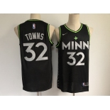 Men's Minnesota Timberwolves #32 Karl-Anthony Towns  Black Basketball Jersey 2020-2021 City Edition