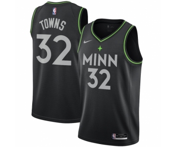 Men's Minnesota Timberwolves #32 Karl-Anthony Towns Nike Black 2020-21 Swingman Player Jersey