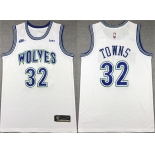 Men's Minnesota Timberwolves #32 Karl-Anthony Towns White City Edition Stitched Jersey