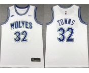 Men's Minnesota Timberwolves #32 Karl-Anthony Towns White City Edition Stitched Jersey