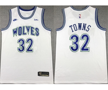 Men's Minnesota Timberwolves #32 Karl-Anthony Towns White City Edition Stitched Jersey