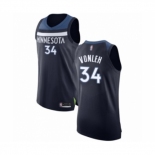 Men's Minnesota Timberwolves #34 Noah Vonleh Authentic Navy Blue Basketball Jersey - Icon Edition