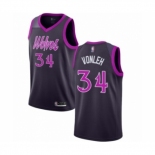 Men's Minnesota Timberwolves #34 Noah Vonleh Authentic Purple Basketball Jersey - City Edition