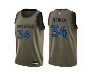 Men's Minnesota Timberwolves #34 Noah Vonleh Swingman Green Salute to Service Basketball Jersey