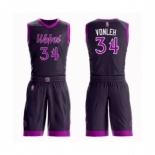 Men's Minnesota Timberwolves #34 Noah Vonleh Swingman Purple Basketball Suit Jersey - City Edition