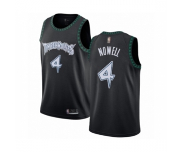 Men's Minnesota Timberwolves #4 Jaylen Nowell Authentic Black Hardwood Classics Jersey