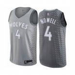 Men's Minnesota Timberwolves #4 Jaylen Nowell Authentic Gray Basketball Jersey - City Edition