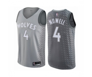 Men's Minnesota Timberwolves #4 Jaylen Nowell Authentic Gray Basketball Jersey - City Edition