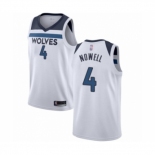 Men's Minnesota Timberwolves #4 Jaylen Nowell Authentic White Basketball Jersey - Association Edition