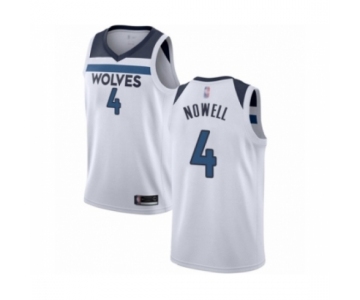 Men's Minnesota Timberwolves #4 Jaylen Nowell Authentic White Basketball Jersey - Association Edition