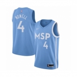 Men's Minnesota Timberwolves #4 Jaylen Nowell Swingman Blue Basketball Jersey - 2019 20 City Edition