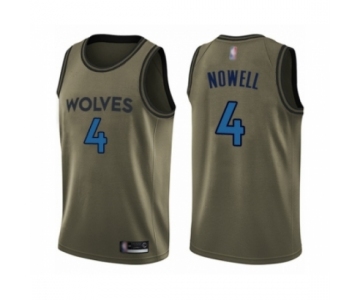 Men's Minnesota Timberwolves #4 Jaylen Nowell Swingman Green Salute to Service Basketball Jersey