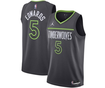 Men's Minnesota Timberwolves #5 Anthony Edwards Black Statement Edition Stitched Jersey