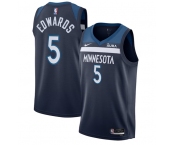 Men's Minnesota Timberwolves #5 Anthony Edwards Navy Icon Edition Stitched Jersey