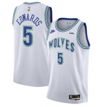 Men's Minnesota Timberwolves #5 Anthony Edwards White 2023-24 Classic Edition Stitched Jersey