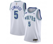 Men's Minnesota Timberwolves #5 Anthony Edwards White 2023-24 Classic Edition Stitched Jersey