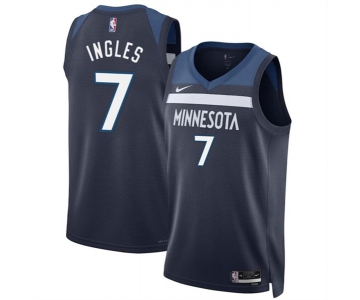 Men's Minnesota Timberwolves #7 Joe Ingles 2024 Icon Edition navy 75th Anniversary Swingman Stitched Jersey