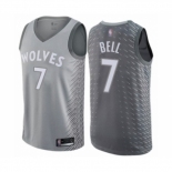 Men's Minnesota Timberwolves #7 Jordan Bell Authentic Gray Basketball Jersey - City Edition