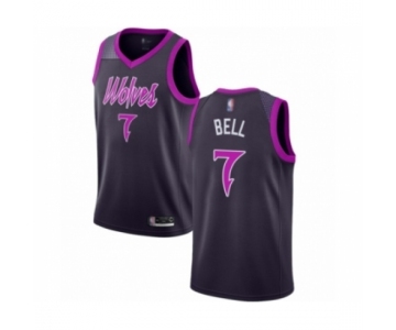 Men's Minnesota Timberwolves #7 Jordan Bell Authentic Purple Basketball Jersey - City Edition