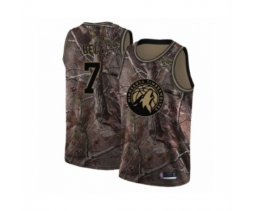 Men's Minnesota Timberwolves #7 Jordan Bell Swingman Camo Realtree Collection Basketball Jersey