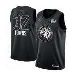 Men's Nike Jordan Minnesota Timberwolves #32 Karl-Anthony Towns Swingman Black 2018 All-Star Game NBA Jersey