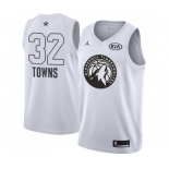 Men's Nike Jordan Minnesota Timberwolves #32 Karl-Anthony Towns Swingman White 2018 All-Star Game NBA Jersey