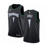 Men's Nike Minnesota Timberwolves #1 Tyus Jones Swingman Black Hardwood Classics Jersey