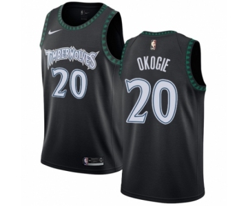 Men's Nike Minnesota Timberwolves #20 Josh Okogie Authentic Black Hardwood Classics Jersey