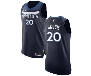 Men's Nike Minnesota Timberwolves #20 Josh Okogie Authentic Navy Blue NBA Jersey - Icon Edition