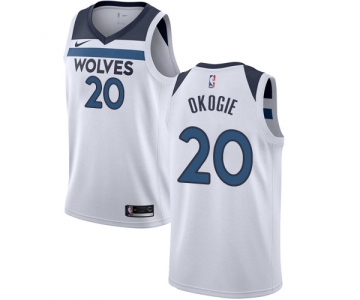 Men's Nike Minnesota Timberwolves #20 Josh Okogie Authentic White NBA Jersey - Association Edition