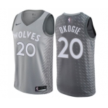 Men's Nike Minnesota Timberwolves #20 Josh Okogie Swingman Gray NBA Jersey - City Edition