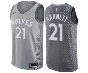 Men's Nike Minnesota Timberwolves #21 Kevin Garnett Swingman Gray NBA Jersey - City Edition