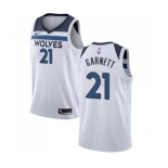 Men's Nike Minnesota Timberwolves #21 Kevin Garnett Swingman White NBA Jersey - Association Edition