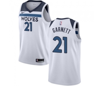 Men's Nike Minnesota Timberwolves #21 Kevin Garnett Swingman White NBA Jersey - Association Edition