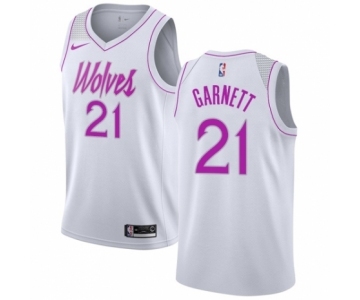 Men's Nike Minnesota Timberwolves #21 Kevin Garnett White Swingman Jersey - Earned Edition