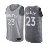 Men's Nike Minnesota Timberwolves #23 Jimmy Butler Swingman Gray NBA Jersey - City Edition