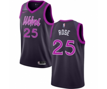 Men's Nike Minnesota Timberwolves #25 Derrick Rose Authentic Purple NBA Jersey - City Edition