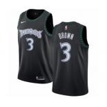 Men's Nike Minnesota Timberwolves #3 Anthony Brown Swingman Black Hardwood Classics Jersey