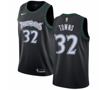 Men's Nike Minnesota Timberwolves #32 Karl-Anthony Towns Authentic Black Hardwood Classics Jersey