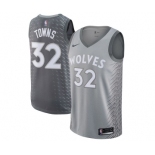 Men's Nike Minnesota Timberwolves #32 Karl-Anthony Towns Authentic Gray NBA Jersey - City Edition