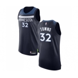 Men's Nike Minnesota Timberwolves #32 Karl-Anthony Towns Authentic Navy Blue Road NBA Jersey - Icon Edition