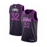 Men's Nike Minnesota Timberwolves #32 Karl-Anthony Towns Authentic Purple NBA Jersey - City Edition