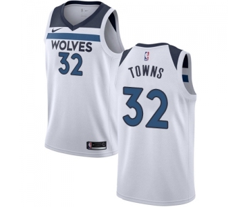 Men's Nike Minnesota Timberwolves #32 Karl-Anthony Towns Authentic White NBA Jersey - Association Edition