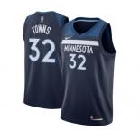 Men's Nike Minnesota Timberwolves #32 Karl-Anthony Towns Swingman Navy Blue Road NBA Jersey - Icon Edition