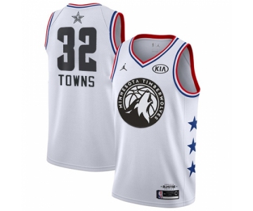 Men's Nike Minnesota Timberwolves #32 Karl-Anthony Towns White NBA Jordan Swingman 2019 All-Star Game Jersey