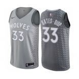 Men's Nike Minnesota Timberwolves #33 Keita Bates-Diop Authentic Gray NBA Jersey - City Edition