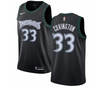 Men's Nike Minnesota Timberwolves #33 Robert Covington Authentic Black Hardwood Classics Jersey