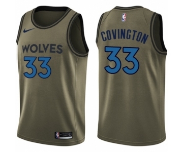 Men's Nike Minnesota Timberwolves #33 Robert Covington Swingman Green Salute to Service NBA Jersey