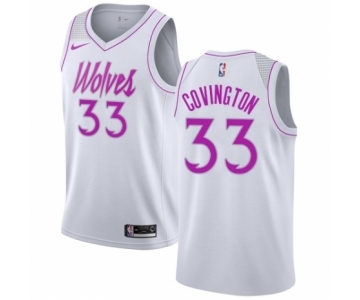 Men's Nike Minnesota Timberwolves #33 Robert Covington White Swingman Jersey - Earned Edition